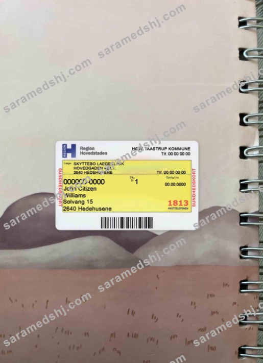 Denmark health insurance card photolook FRONT